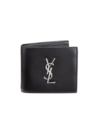 Saint Laurent Leather Credit Card Holder In Black