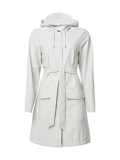 Rains Utility Belted Coat In Light Grey