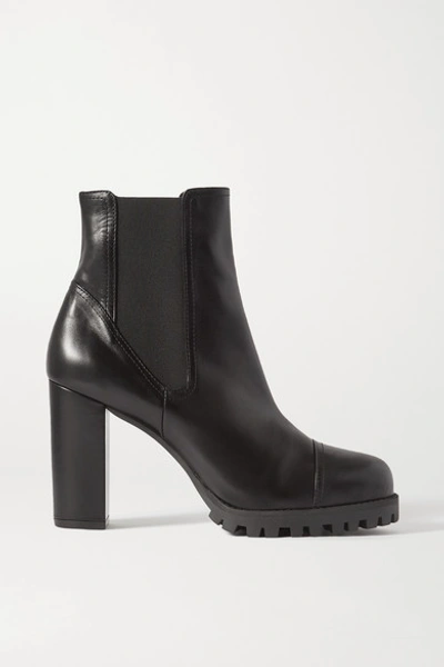 Stuart Weitzman Women's Wenda Lug-sole Leather Chelsea Boots In Black