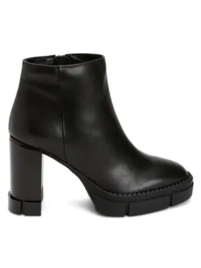 Aquatalia Women's Iola Lug-sule Leather Ankle Boots In Black