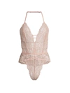 In Bloom Lace Thong Teddy In Rose