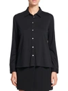 Theory Trapeze Long-sleeve Cotton Shirt In Black