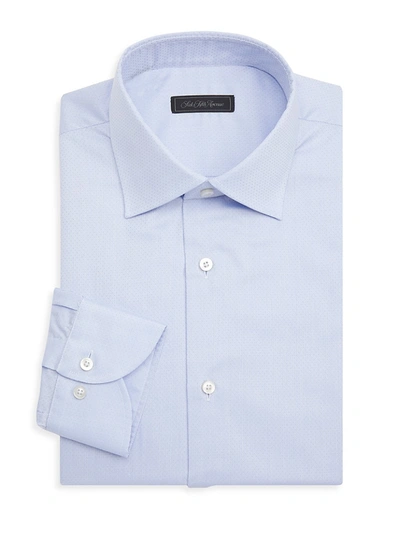 Saks Fifth Avenue Collection Pin Dot Dress Shirt In Blue
