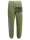 Free City Logo Fleece Sweatpants In Green Dirt Sunfade