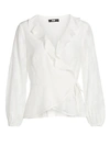 Paige Jeans Women's Parsley Silk Wrap Blouse In White