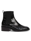 3.1 Phillip Lim / フィリップ リム Alexa Croc-embossed Leather Chelsea Boots In Black