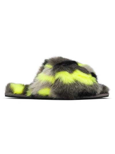 Sorel Go Mail Run Faux Fur-lined Suede Slippers In Quarry
