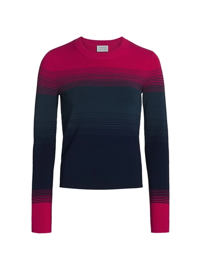 Tanya Taylor Ombre Long-sleeve Sweater In Berry Ombre Multi