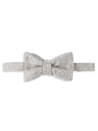 Charvet Large Silk Tonal Bow Tie In Silver