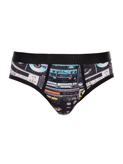 Moschino Men's Stereo Graphic Print Briefs In Neutral