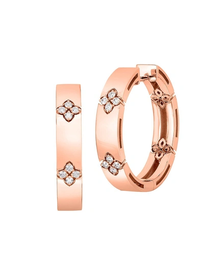 Roberto Coin Women's Love In Verona 18k Rose Gold & Diamond Hoop Earrings