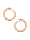 Roberto Coin Women's Love In Verona 18k Rose Gold & Double Diamond Front-facing Hoop Earrings
