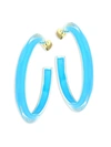 Alison Lou Women's 14k Goldplated & Lucite Medium Jelly Hoop Earrings In Blue