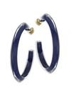Alison Lou Women's 14k Goldplated & Lucite Medium Jelly Hoop Earrings In Navy