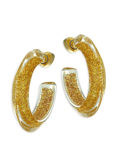 Alison Lou 14k Goldplated & Lucite Small Glitter Jelly Hoop Earrings