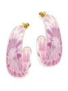 Alison Lou 14k Goldplated & Lucite Tie-dye Tapered Jelly Hoop Earrings In Pink