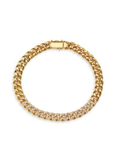 Adriana Orsini Women's 18k Goldplated Silver & Cubic Zirconia Curb-link Bracelet