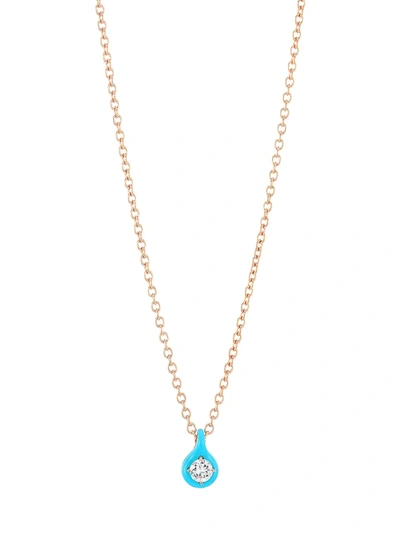 Etho Maria Women's Diamonds In Color 18k Rose Gold, Diamond & Blue Ceramic Pendant Necklace