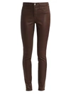 L Agence Marguerite High-rise Skinny Coated Jeans In Cocoa Coated