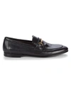 Alfred Dunhill Chiltern Roller Bar Leather Loafers In Black