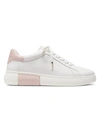 Kate Spade Lift Leather Sneakers In Optic White/tutu Pink