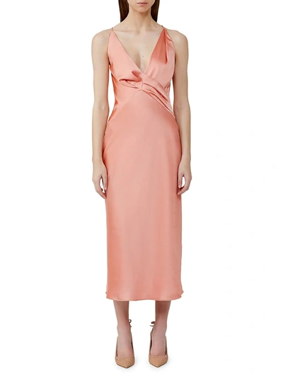 Significant Other Palma Satin Midi Dress In Rose