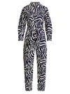 Essentiel Antwerp Zebra Print Belted Jumpsuit In Black Combo