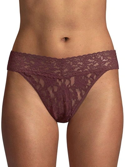 Hanky Panky Signature Lace Original Rise Thong In Hickory Red