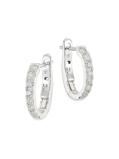 Hearts On Fire 18k White Gold & Diamond Graduated Mini Hoop Earrings