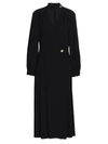 Escada V-neck Crepe Choker Wrap Midi Dress In Black