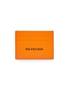 Balenciaga Cash Leather Card Case In Orange