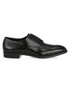 Giorgio Armani Men's Pebbled Leather Derby Shoes In Black