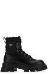 Prada Monolith Pocket Combat Boots In Black