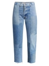 Re/done 70s High-rise Patched Straight Jeans In Blue
