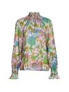 Tanya Taylor Women's Alexis Printed Long-sleeve Top In Fan Floral Sweet Lavendar Multi