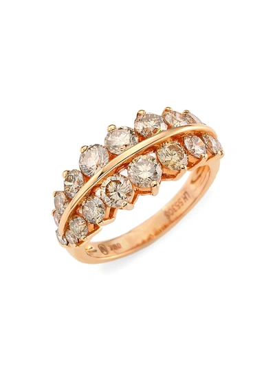 Etho Maria Women's Gemini 18k Rose Gold & Brown Diamond Ring