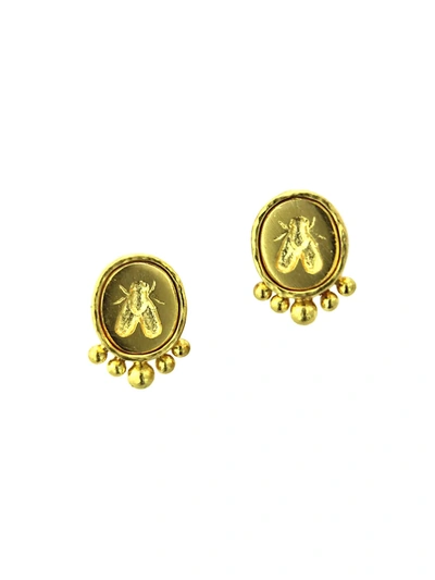 Elizabeth Locke Small Bee 19k Yellow Gold Stud Earrings