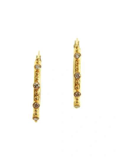 Elizabeth Locke Women's 19k Yellow Gold & Diamond Hoop Earrings