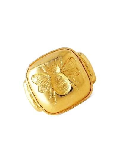 Elizabeth Locke Fat Bee 19k Yellow Gold Signet Ring