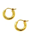 Elizabeth Locke Gold Hammered 19k Yellow Gold Baby Hoop Earrings