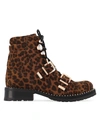 Sophia Webster Ziggy Leather Biker Boots In Leopard