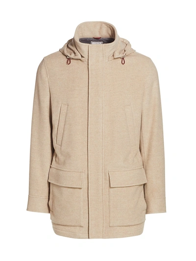 Brunello Cucinelli Cashmere Four-pocket Parka In Oyster