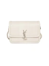 Saint Laurent Solferino Monogram Snakeskin Crossbody Bag In Alabaster