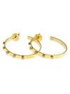Elizabeth Locke Women's Hammered 19k Yellow Gold & Diamond Ribbon Hoop Earrings