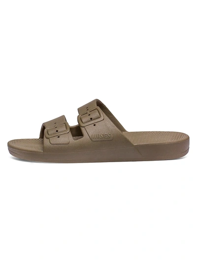 Freedom Moses Women's Two-strap Slides In Turtle