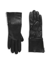 Carolina Amato Women's Touch Tech Leather & Shearling Gloves In Black
