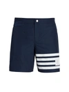 Thom Browne Four-bar Swim Tech Trunks In Navy