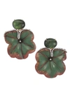 Silvia Furmanovich Women's Marquetry 18k Rose Gold, Green Tourmaline & Diamond Flower Earrings