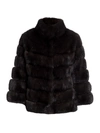 The Fur Salon Alison Sable Fur Stand Collar Coat In Barguzin