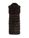 The Fur Salon Sable Fur Notch Collar Long-line Vest In Barguzin